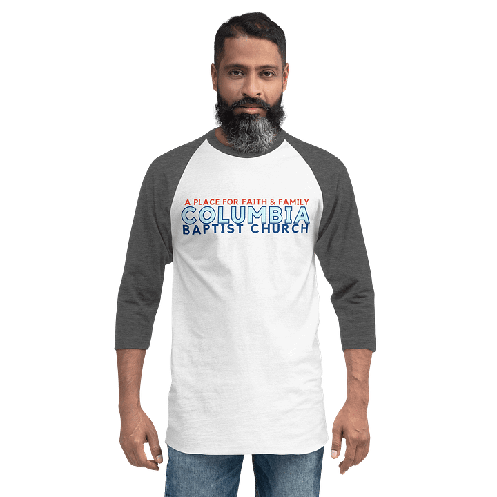 Simple Color Text "A Place For Faith & Family" - Tultex Fine Jersey Raglan Tee product image (11)