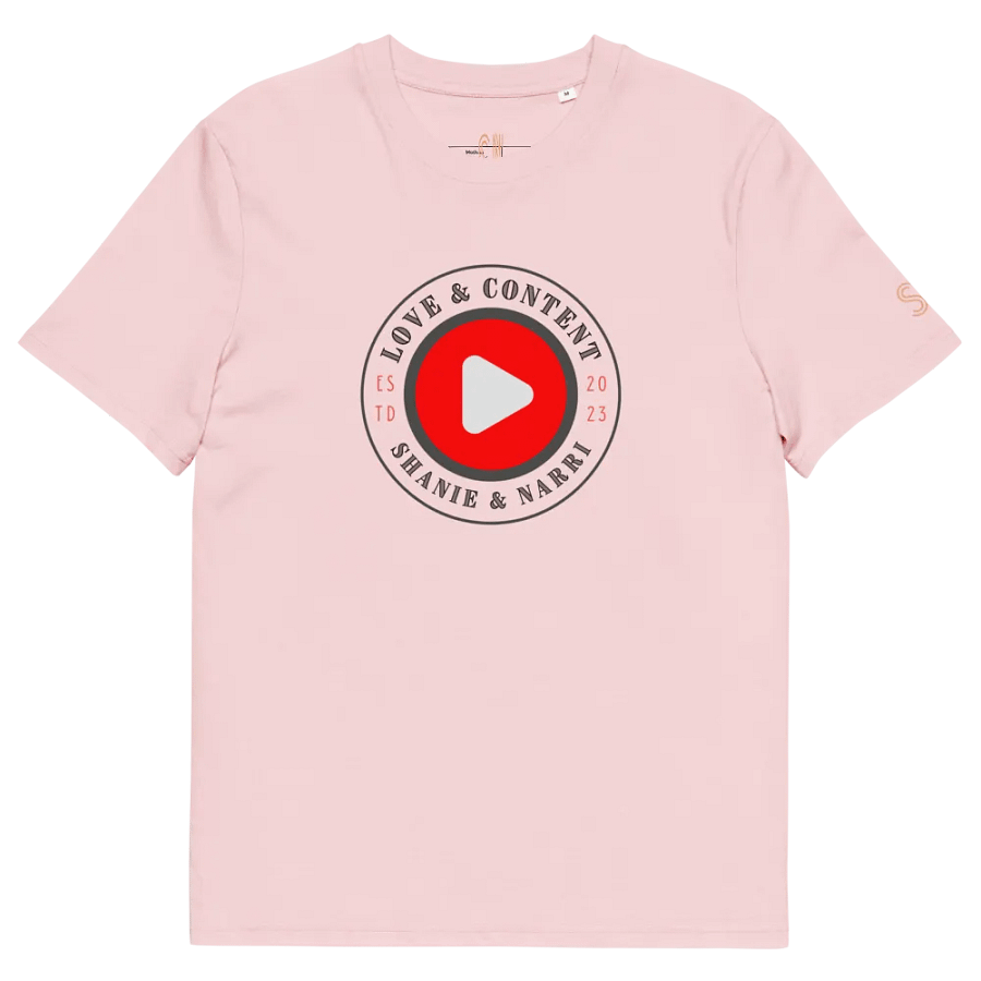 Love & Content Play Button Organic T-Shirt product image (51)