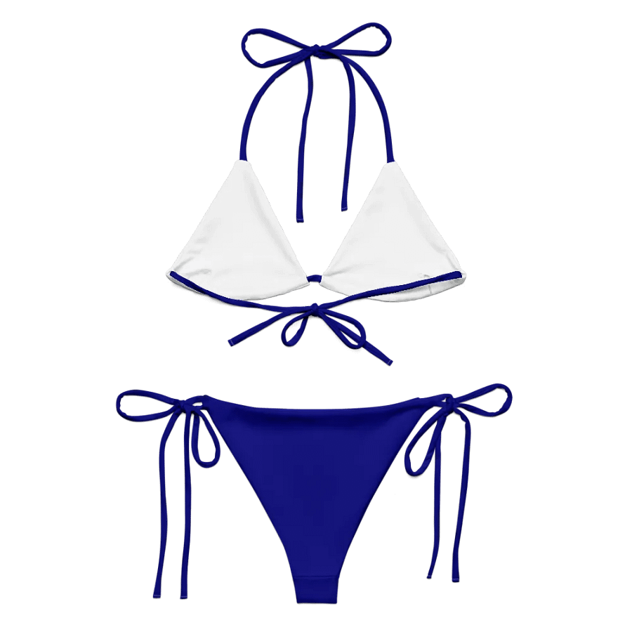 Plain Color Navy Blue String Bikini Set product image (6)