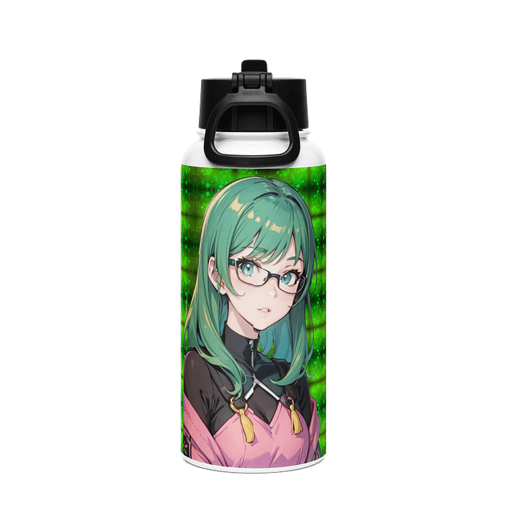 (Green WAIFU) K Stainless Steel Water Bottle with a Straw Lid product image (2)