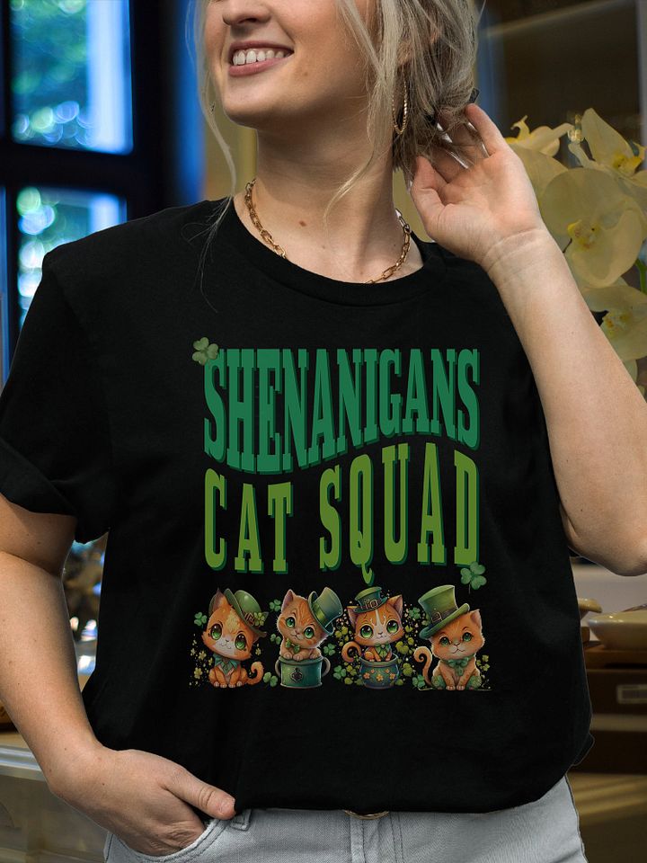 Shenanigans Cat Squad St. Patrick's Day Kitten St Paddy Day T-Shirt product image (2)