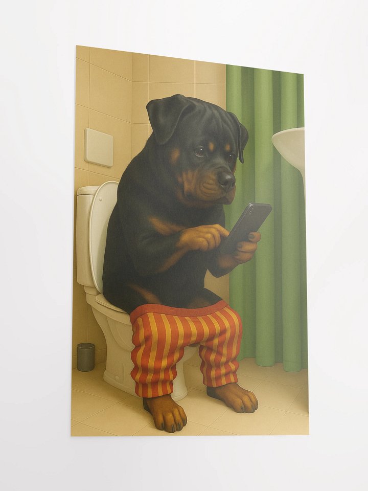 Rottweiler in Toilet Poster product image (4)