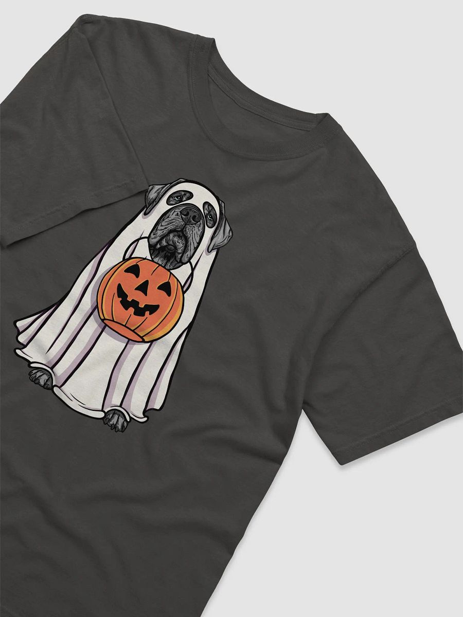 Funny Halloween Neapolitan Mastiff(Blue) T-Shirt | Funny Dog Wearing a Ghost Costume and Holding a Pumpkin Basket product image (19)