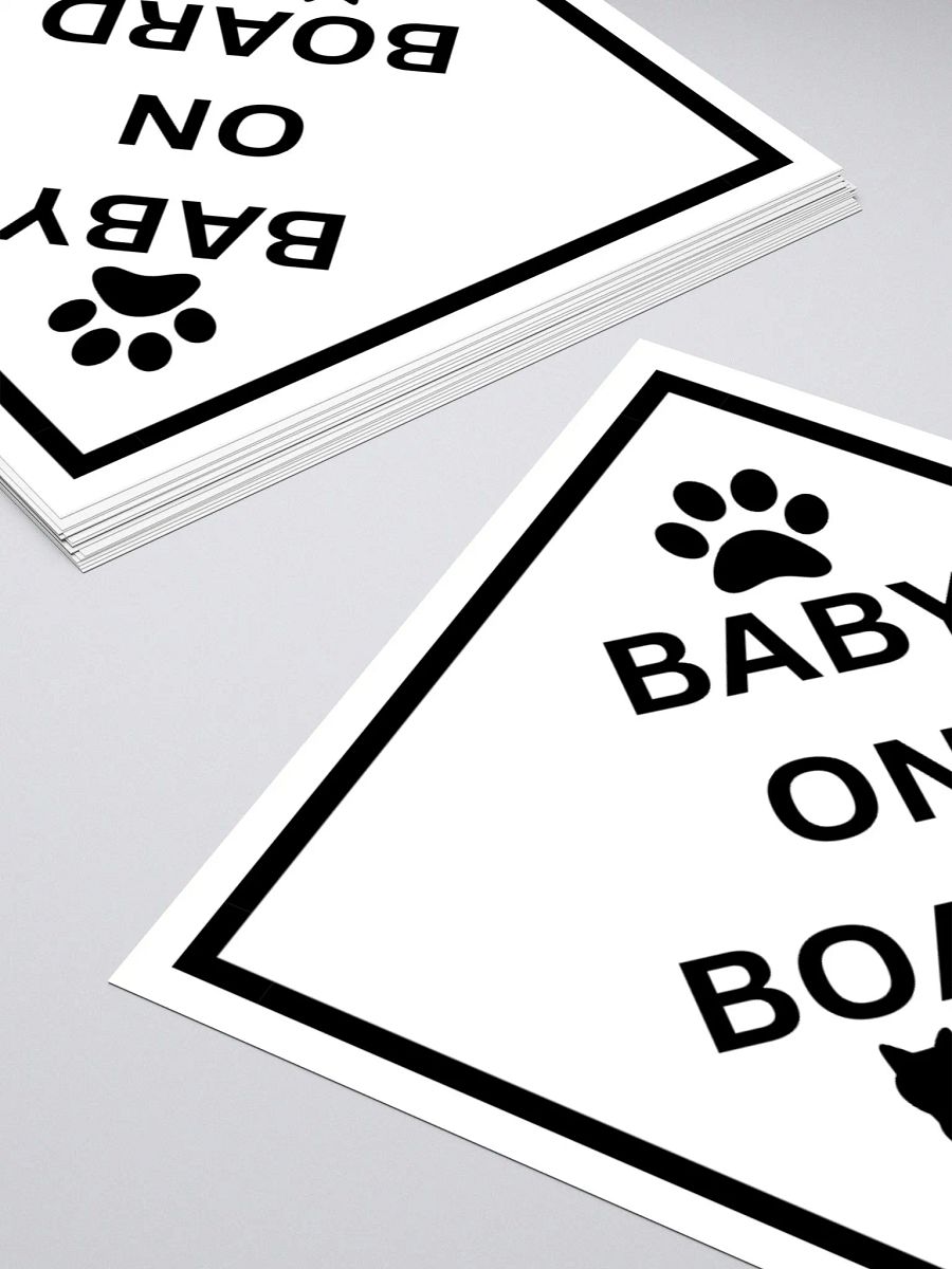 Cat Baby on Board Sticker - Black on White product image (12)
