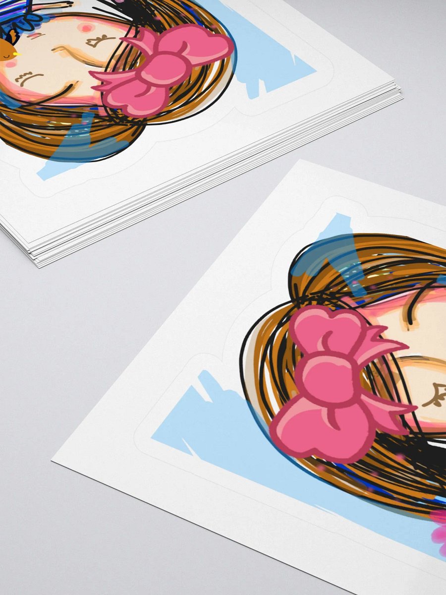 Whimsical Girl and Bird Kiss Cut Stickers product image (4)