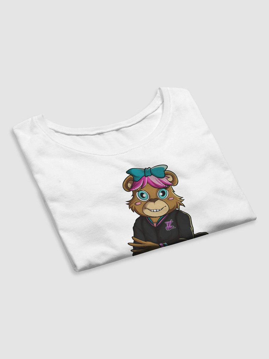 Sitting Girl Bear White Bella+Canvas Women's Crop Tee product image (4)