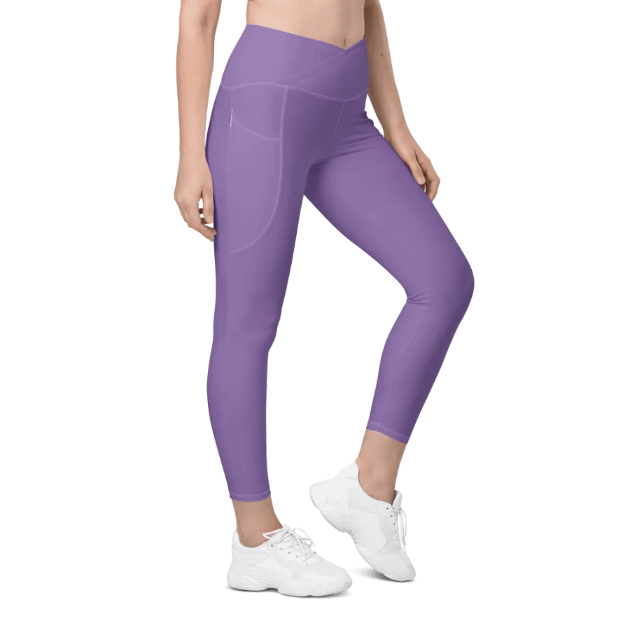 Purple Crossover Leggings with Pockets product image (6)