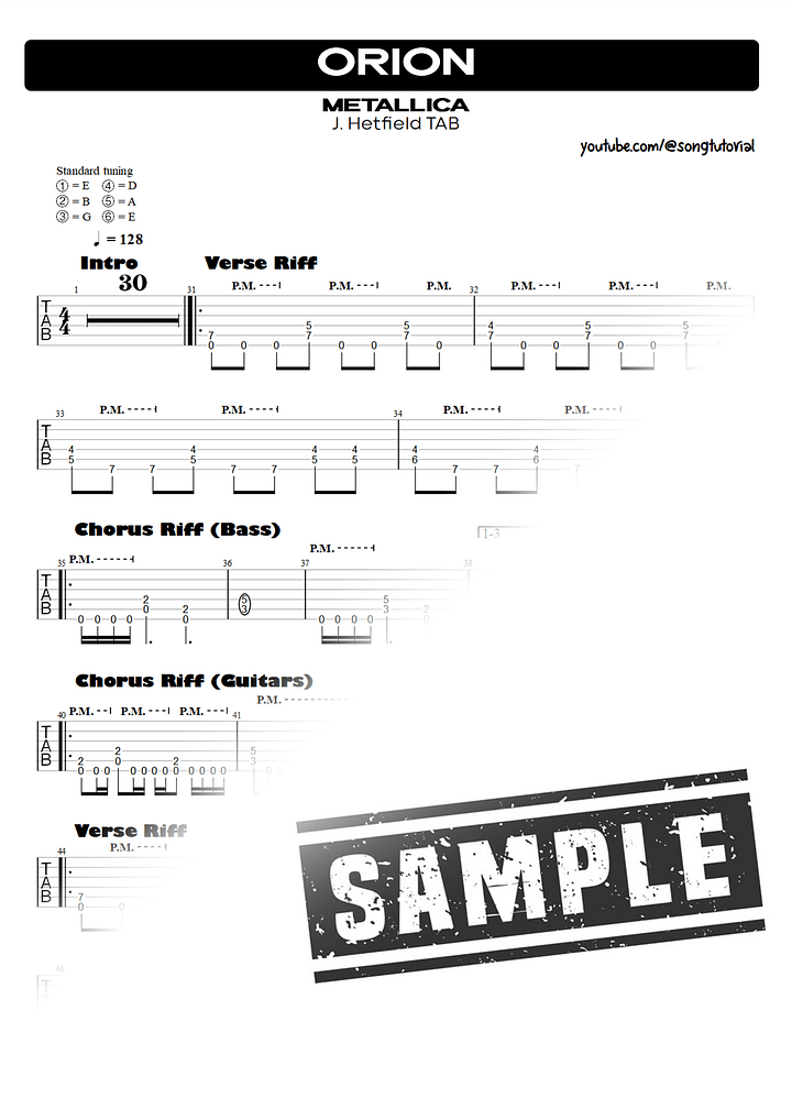 Orion PDF TAB + Backing Track MP3 product image (2)