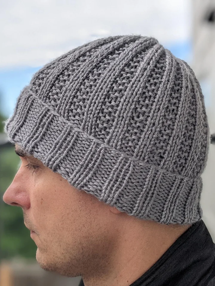 Knit Ribbed Men's Hat Pattern product image (1)