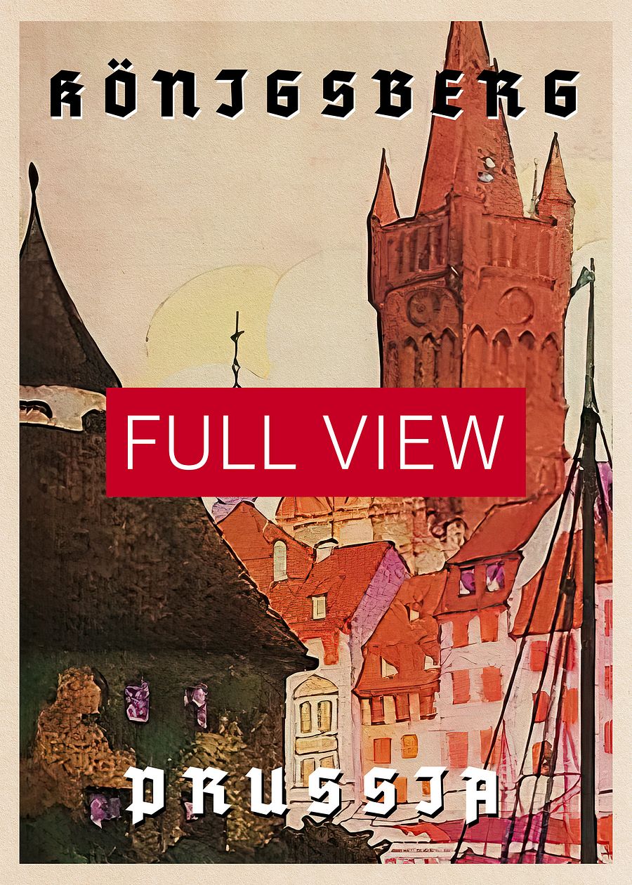 Konigsberg/Königsberg, Prussia, Germany, 1937 — retro vintage travel poster product image (3)