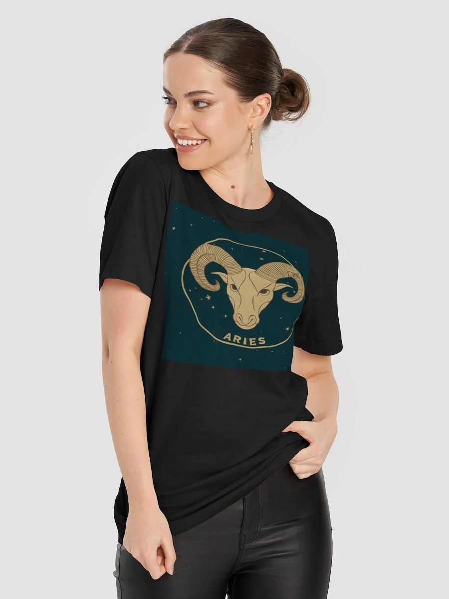 Exclusive Unisex Aries Zodiac T-Shirt - Cosmic Ram with Starry Celestial Design product image (9)