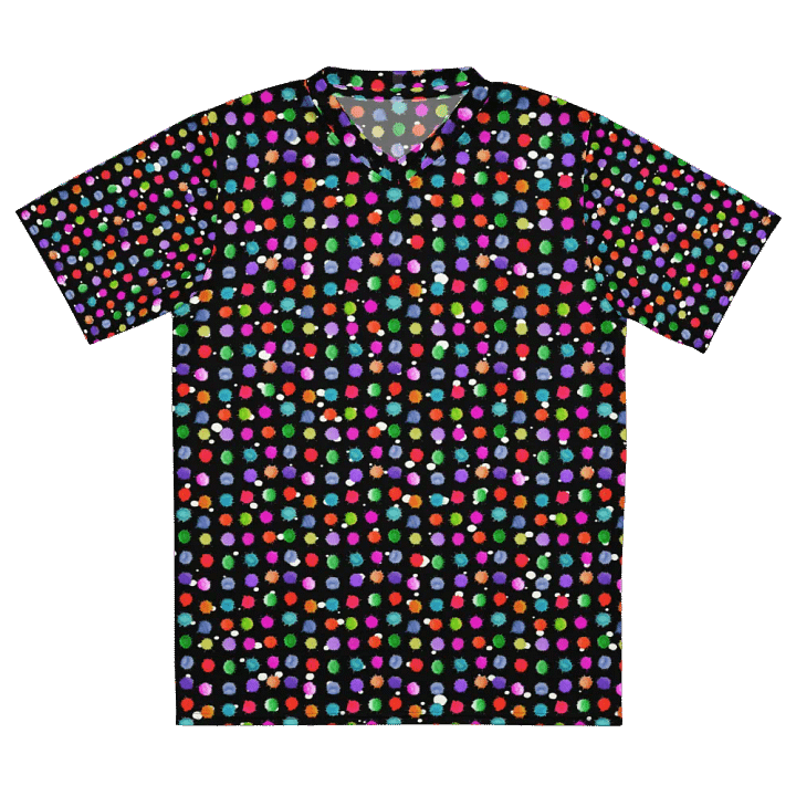 Ladies all over print t shirt black with watercolor dots design. Ideal for casual as well as evening wear product image (2)