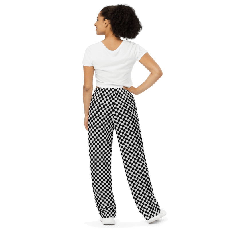 Black and Light Grey 2 Checkered Pants Unisex 2XS - 6XL Sizes product image (6)