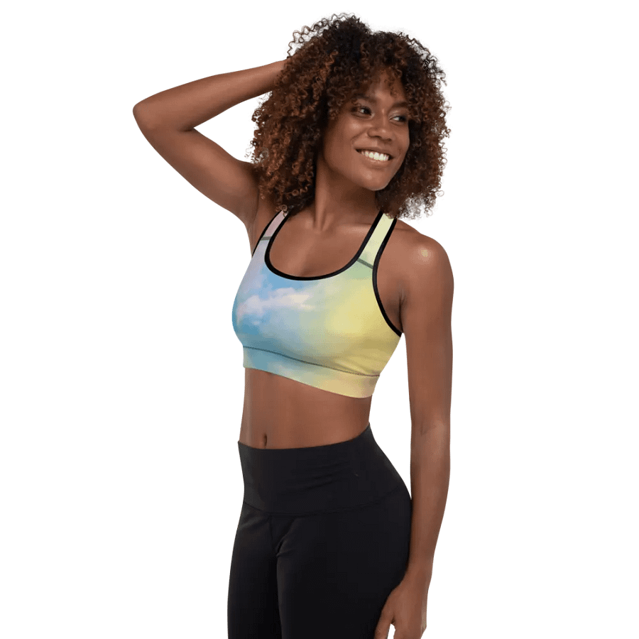 Blur cloud rainbow Design Padded Sports Bra - v10 product image (5)