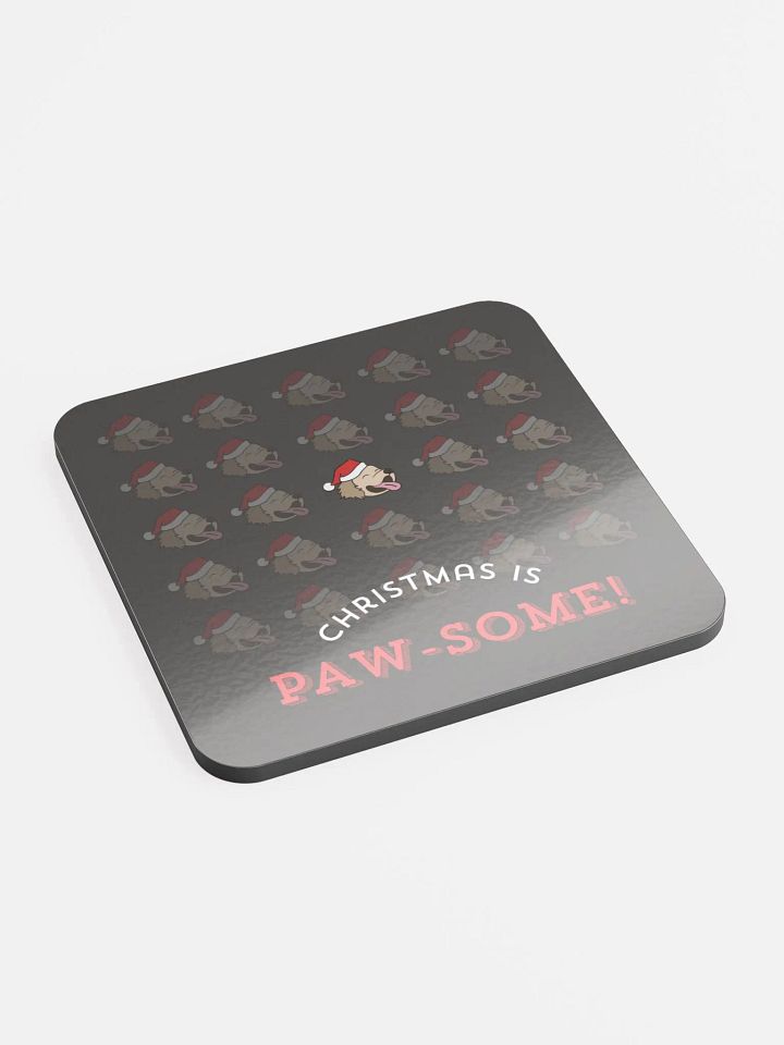 Christmas is Paw-some Cup Coaster - Dark product image (1)