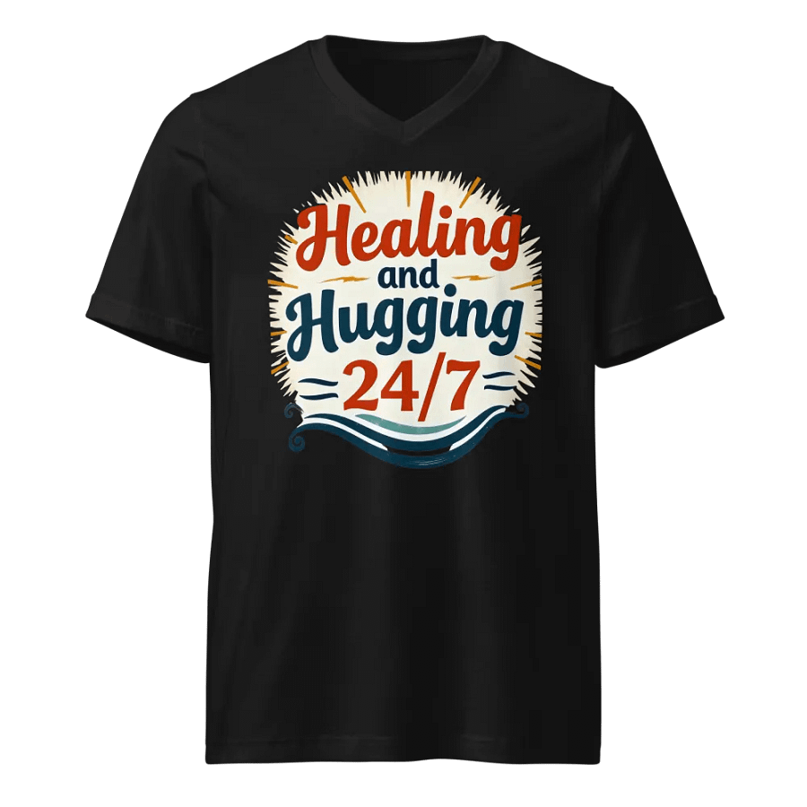 Healing & Hugging 24/7 V-Neck Tee product image (1)