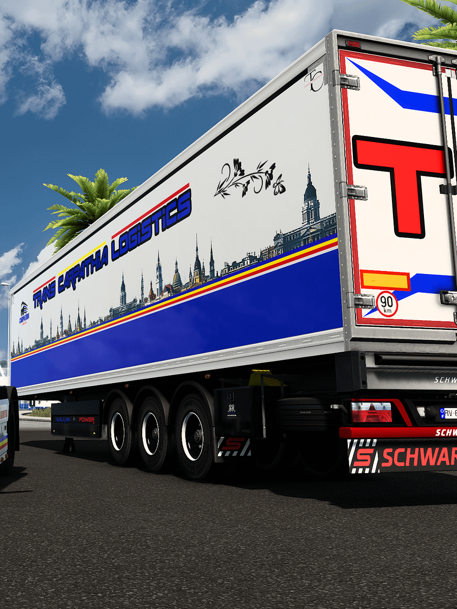 ETS2 Skin - Volvo FH6 Aero XL Trans Carpathic Logistics & Schwarzmüller Trailer Skin 8K product image (8)