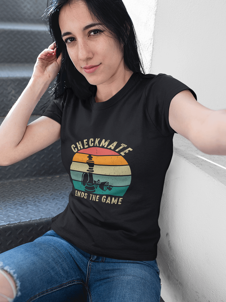 "Checkmate Ends the Game" Retro Chess T-Shirt product image (1)