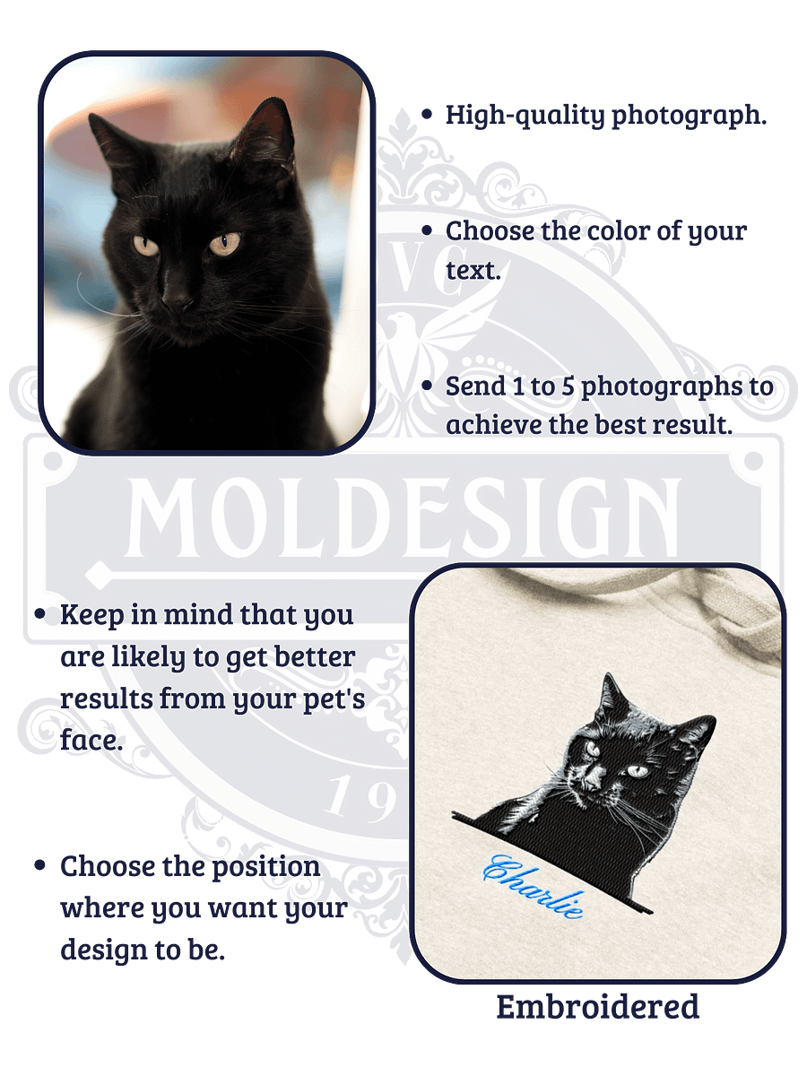 YOUR BLACK CAT! / HOODIE WITH PERSONALIZED NAME / EMBROIDERED product image (6)
