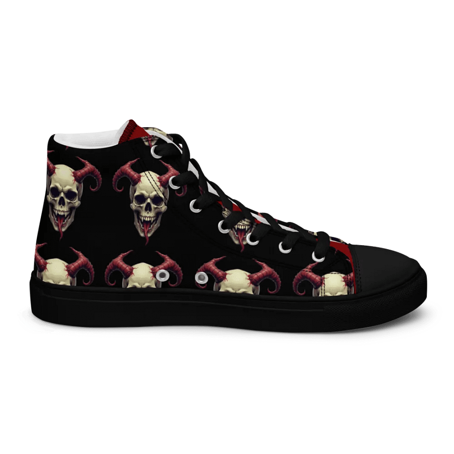 Hellfire Horn Skull High Top Canvas Shoes product image (9)