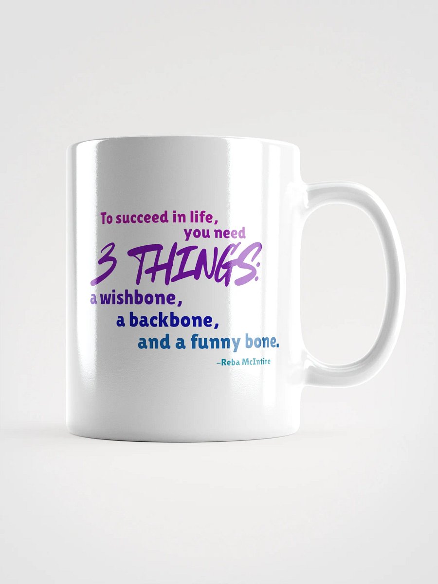 Motivational Quote Mug: Wishbone, Backbone, Funny Bone product image (3)