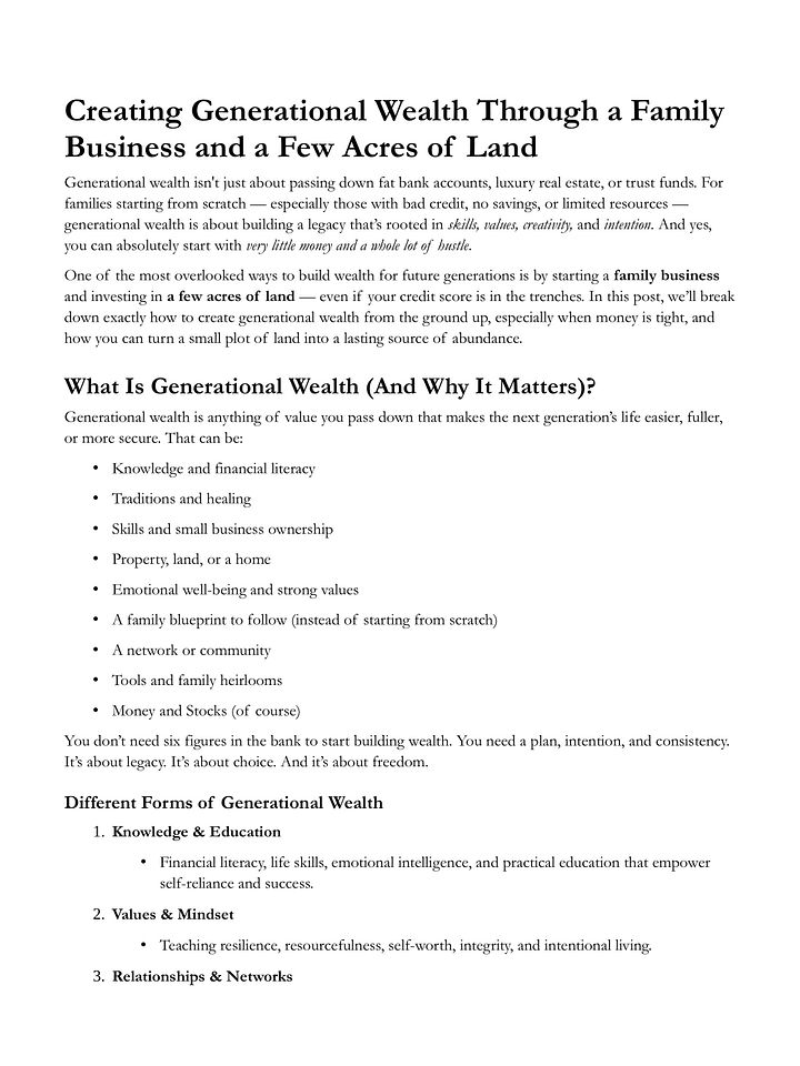 Building Generational Wealth and Legacy From Scratch Workbook product image (2)