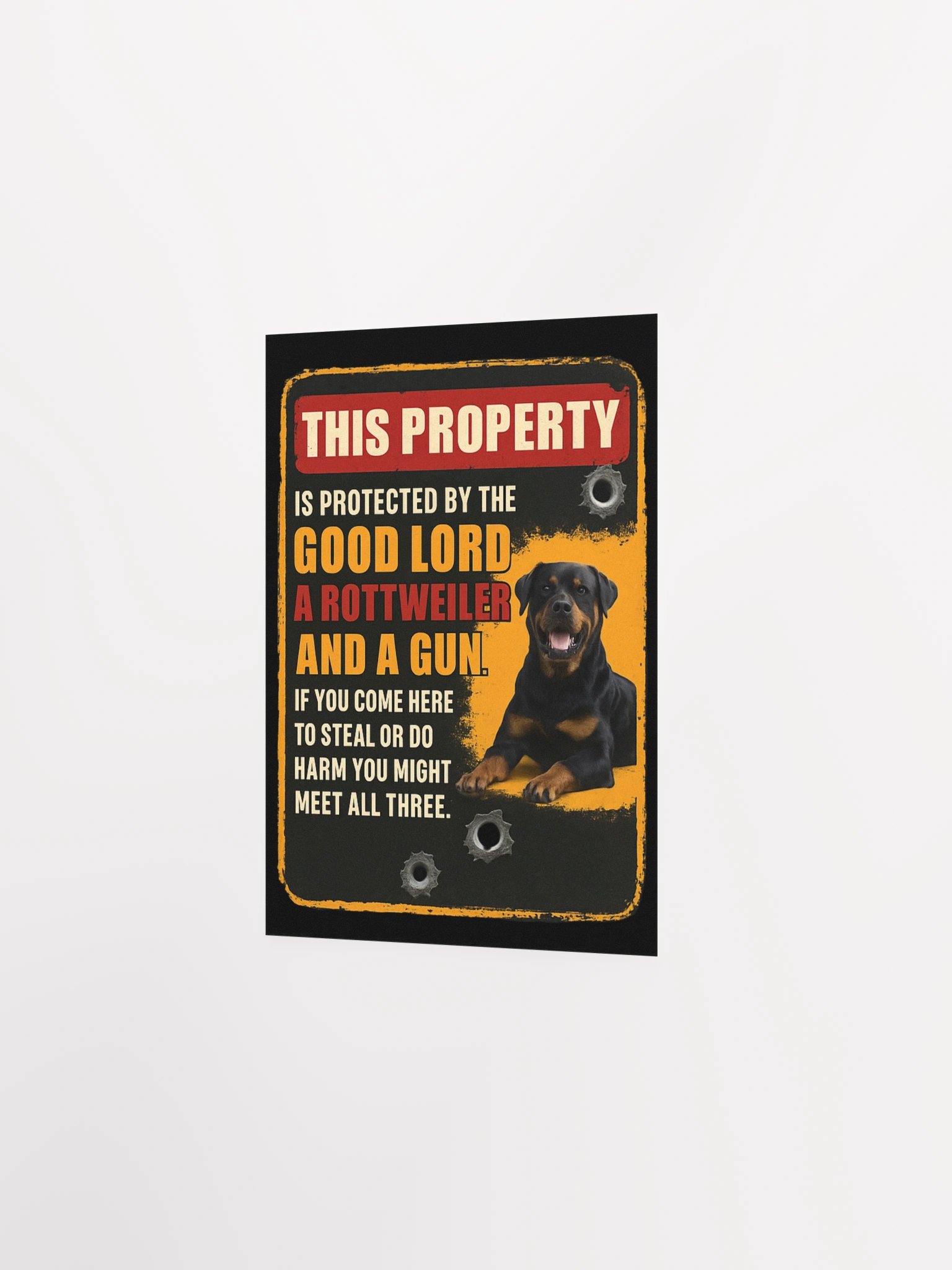 Guardian Rottweiler Warning Poster product image (12)