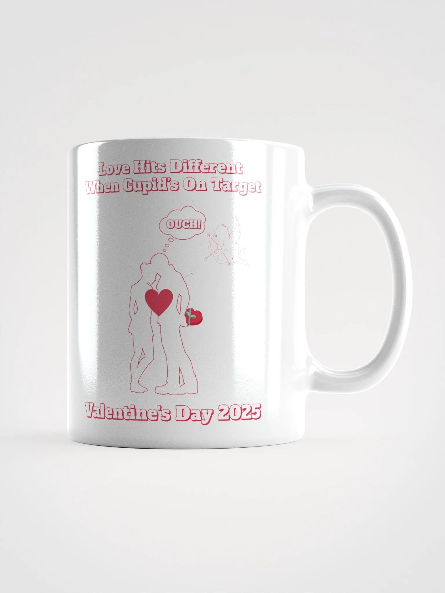 When Cupid's On Target Valentine's Day White Mug product image (16)