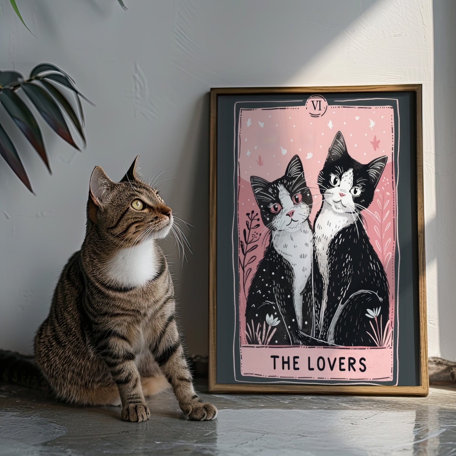 The Lovers Tarot Card Feline Art Print product image (7)