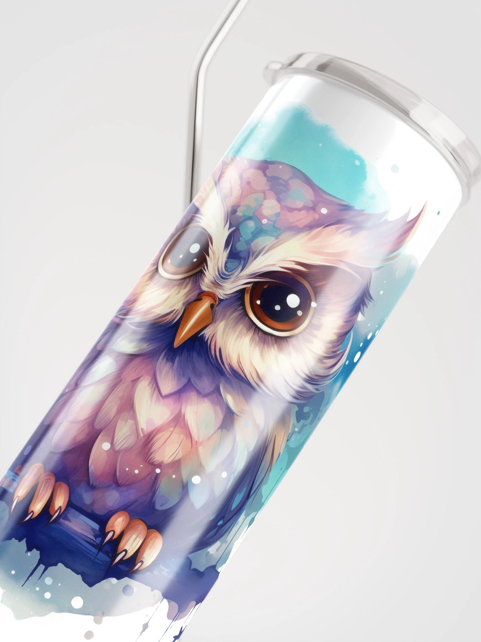 Watercolour Owl Stainless Steel Tumbler product image (4)