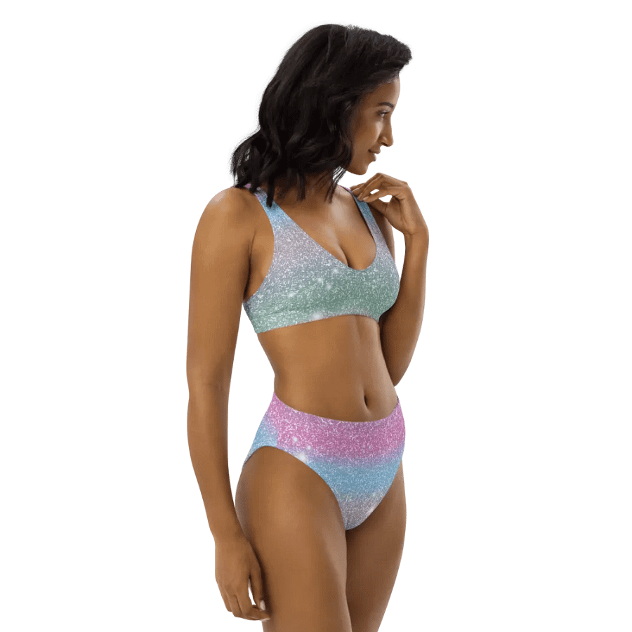 Glitter Unicorn Texture Design High Waisted Bikini (6) product image (9)