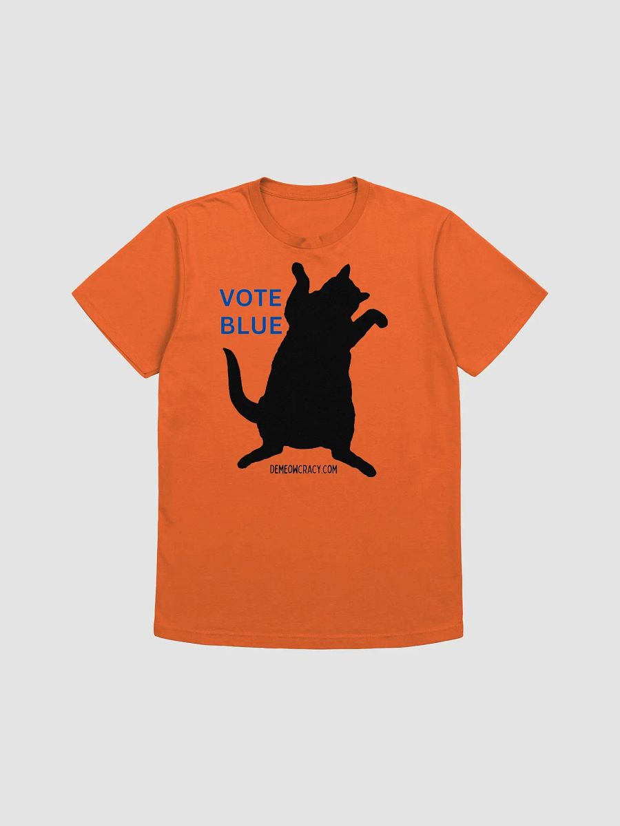 Vote Blue Dancing Black Cat Demeowcracy Supersoft Slim Fit T-Shirt product image (9)