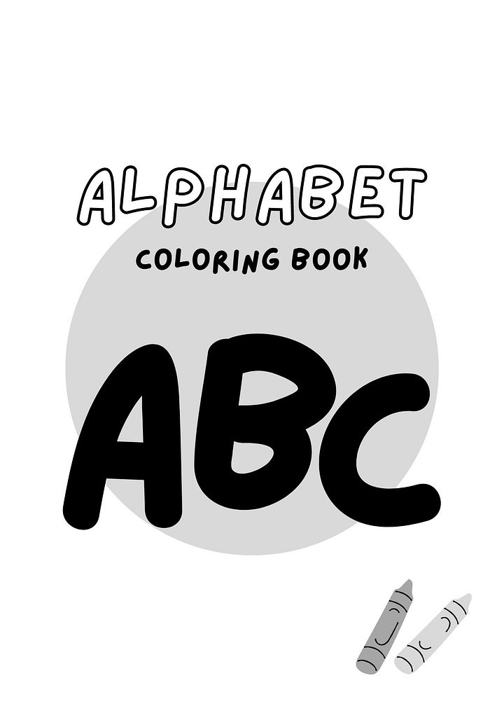 White Minimalist Alphabet Coloring Book Worksheet product image (1)