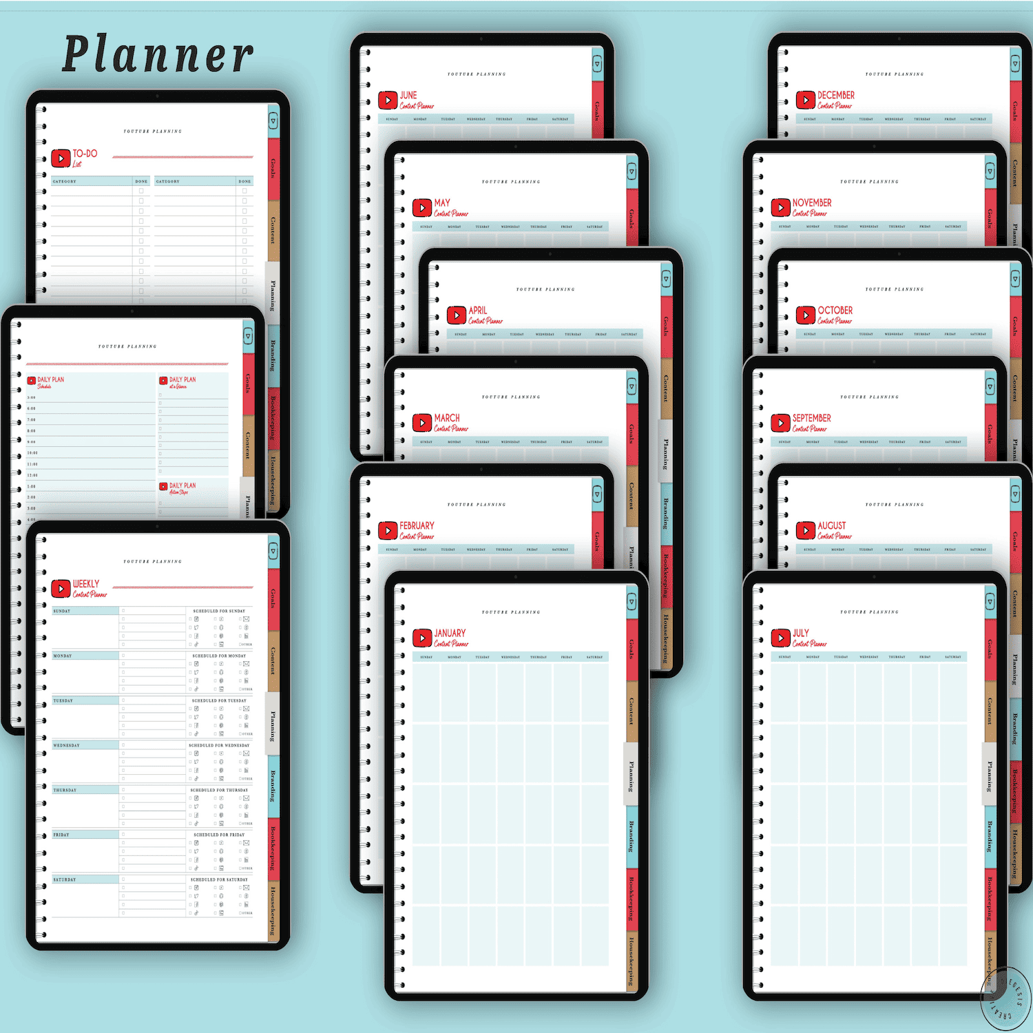YouTube Digital Planner and Workbook Kit - Color product image (3)