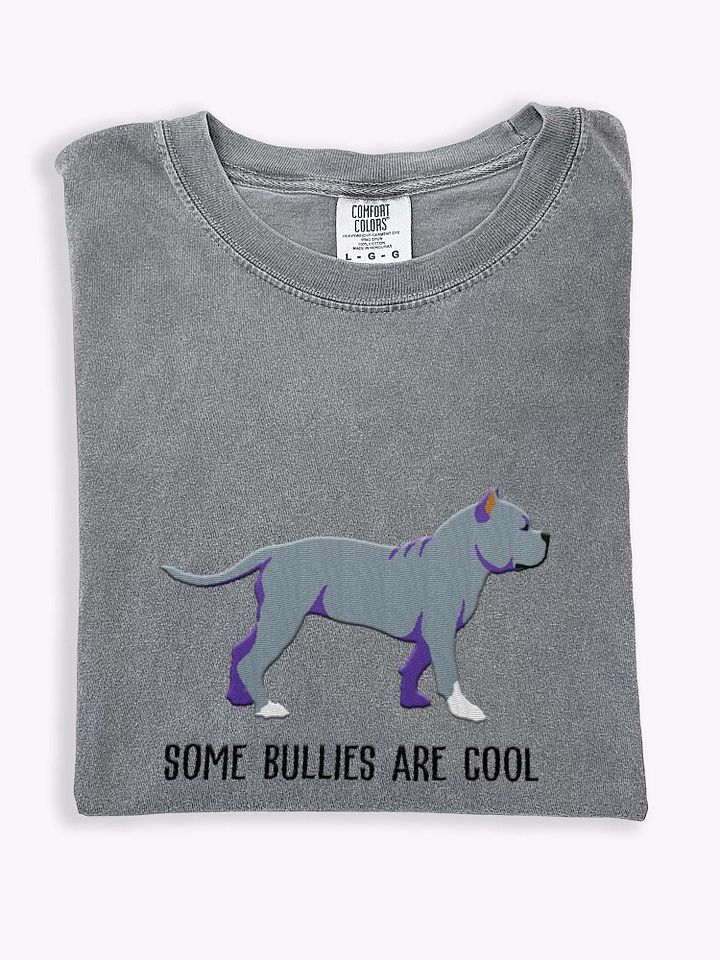 Some Bullies Are Cool T-Shirt(Embroidered) of an American Bully(Blue) product image (1)