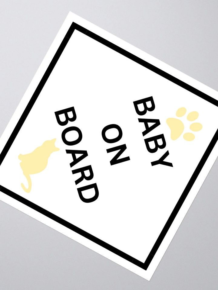 Cat Baby on Board Sticker - Ginger on White product image (2)