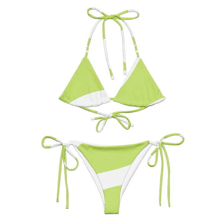 Woman Recycled String Bikini Green Abstract product image (1)
