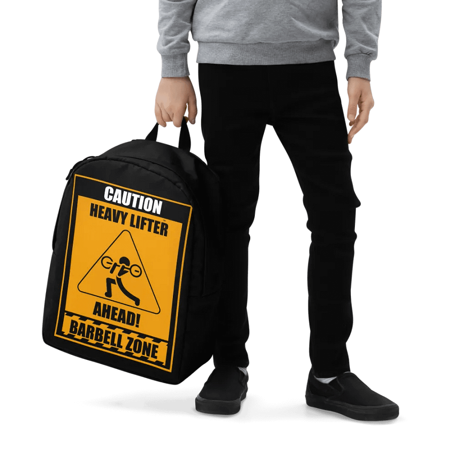 Caution Heavy Lifter Ahead Barbell Zone Backpack product image (6)