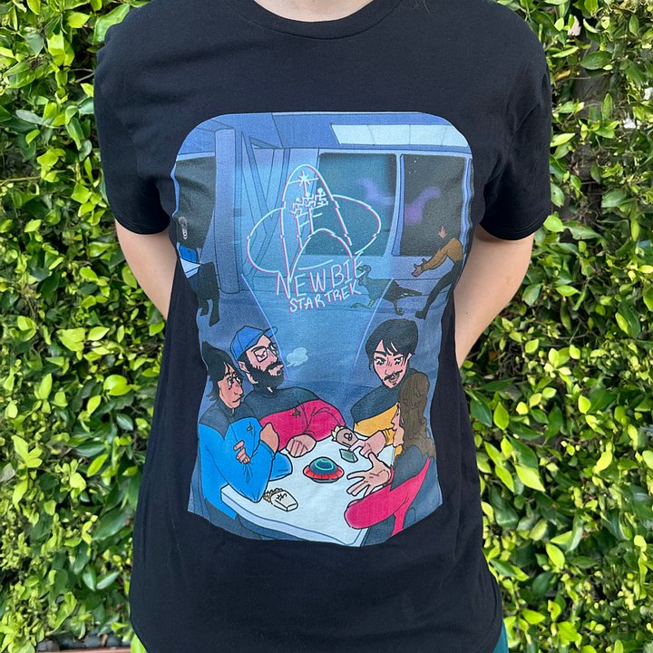 "Chillin' in Ten Forward" T-shirt by SKELERANG (Black) product image (2)