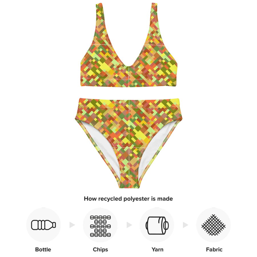 Colorful Mosaic Pattern Design High Waisted Bikini - v2 product image (4)