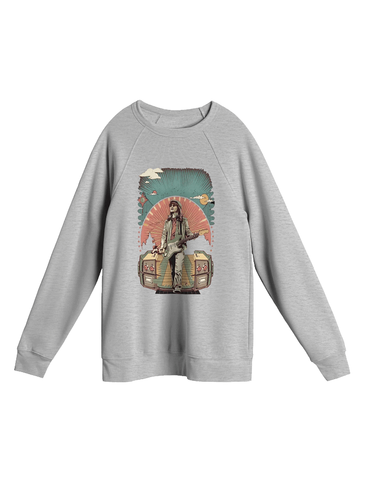 Vintage 70's Style Guitarist Unisex Sponge Fleece Raglan Sweatshirt product image (1)