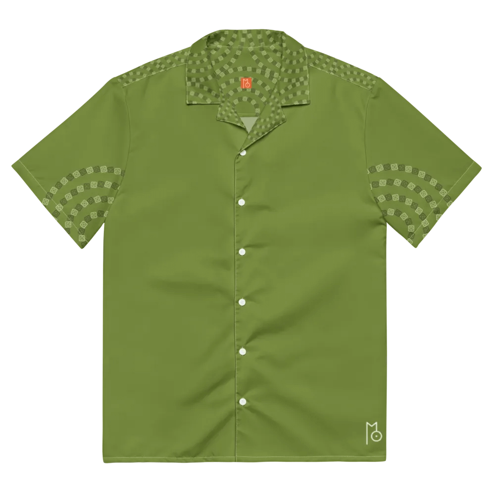 Optical Sun Icon / MO Hawaiian Shirt /| Olive product image (2)