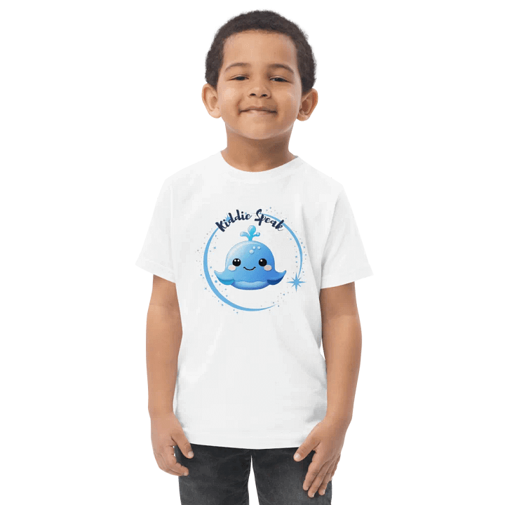 Cheerful Blue Whale Toddler Jersey Tee Kiddie Speak product image (1)