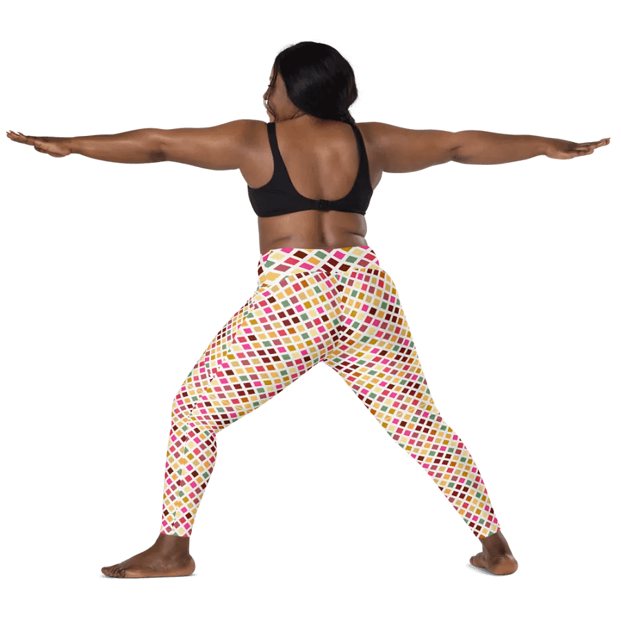 Colorful Square Pattern Design Leggings with Pocket - v4 product image (4)