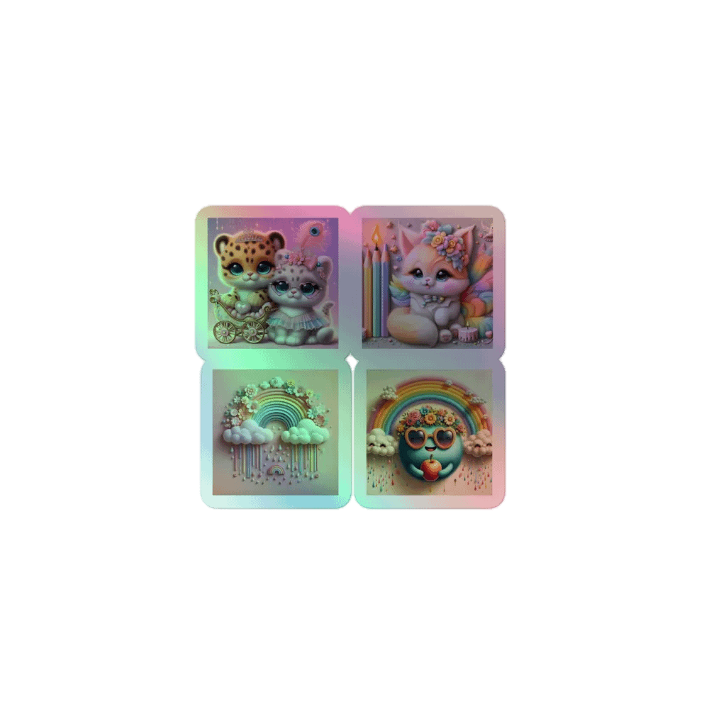 Whimsical Kittens and Playful Rainbows Sticker Pack product image (1)
