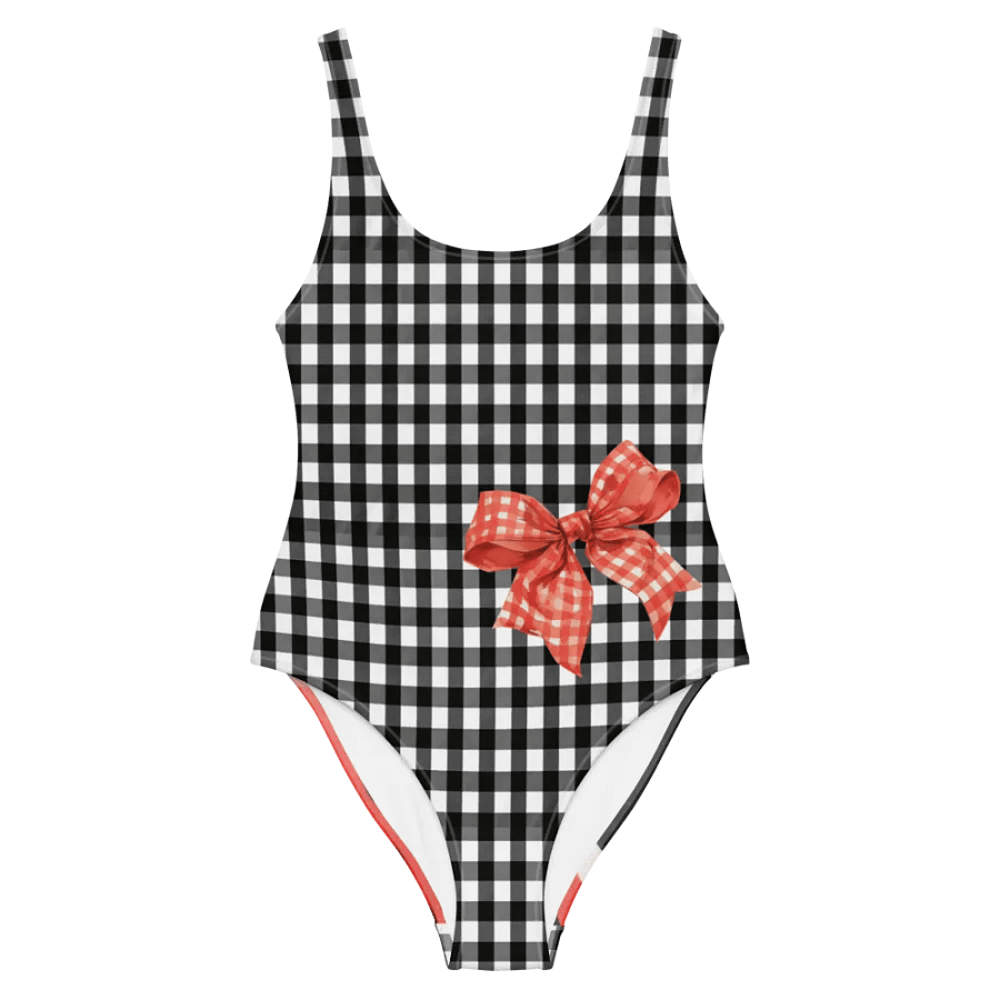 B/W Check Watermelon Splash All-Over Swimsuit product image (11)
