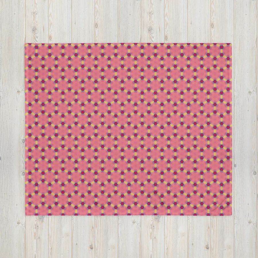 Pink Honeycomb Seamless Pattern Throw Blanket product image (6)