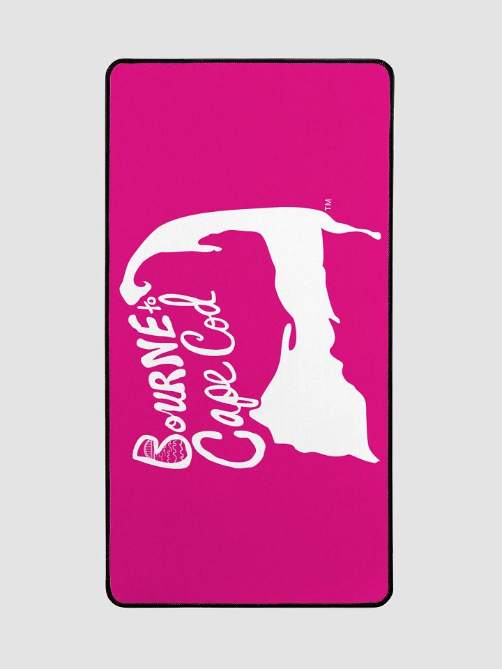Allcolor SP70018 | BOURNE to Cape Cod™ Desk Mat | Coastal Comfort for Your Workspace | White Logo on Vibrant Pink product image (2)