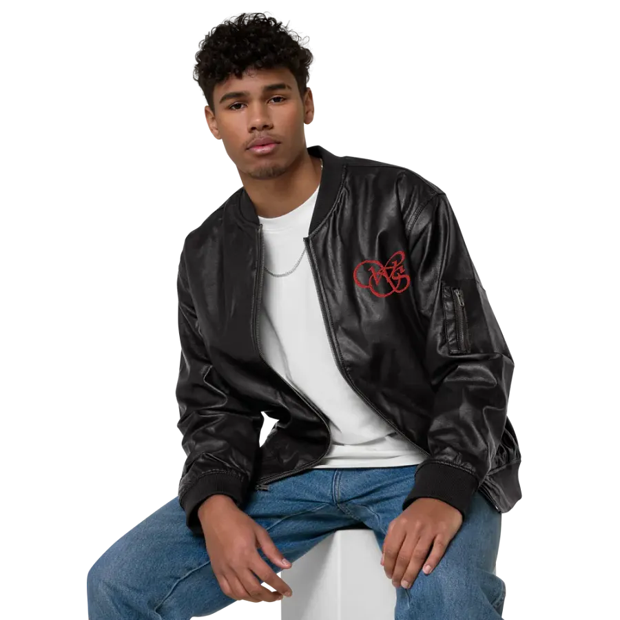 WS Faux Leather Bomber Jacket product image (6)