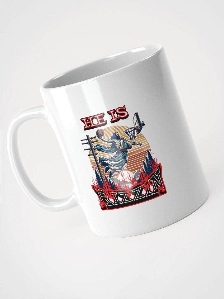 He Is Rizzin Basketball Jesus Divine Dunk White Glossy Mug product image (2)